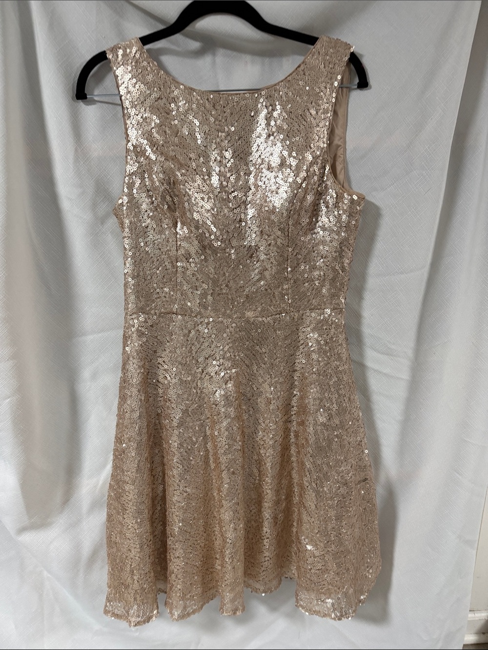 Sleeveless Sequin Mini Dress in Champagne